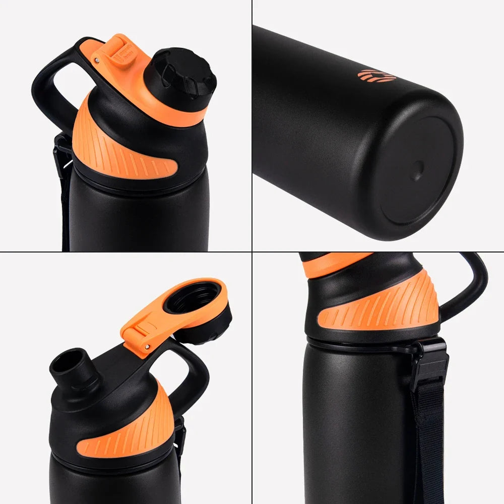 Botella de agua isotérmica de 1000 ml, termo de acero inoxidable con tapa magnética, ideal para viajes de verano de 2026