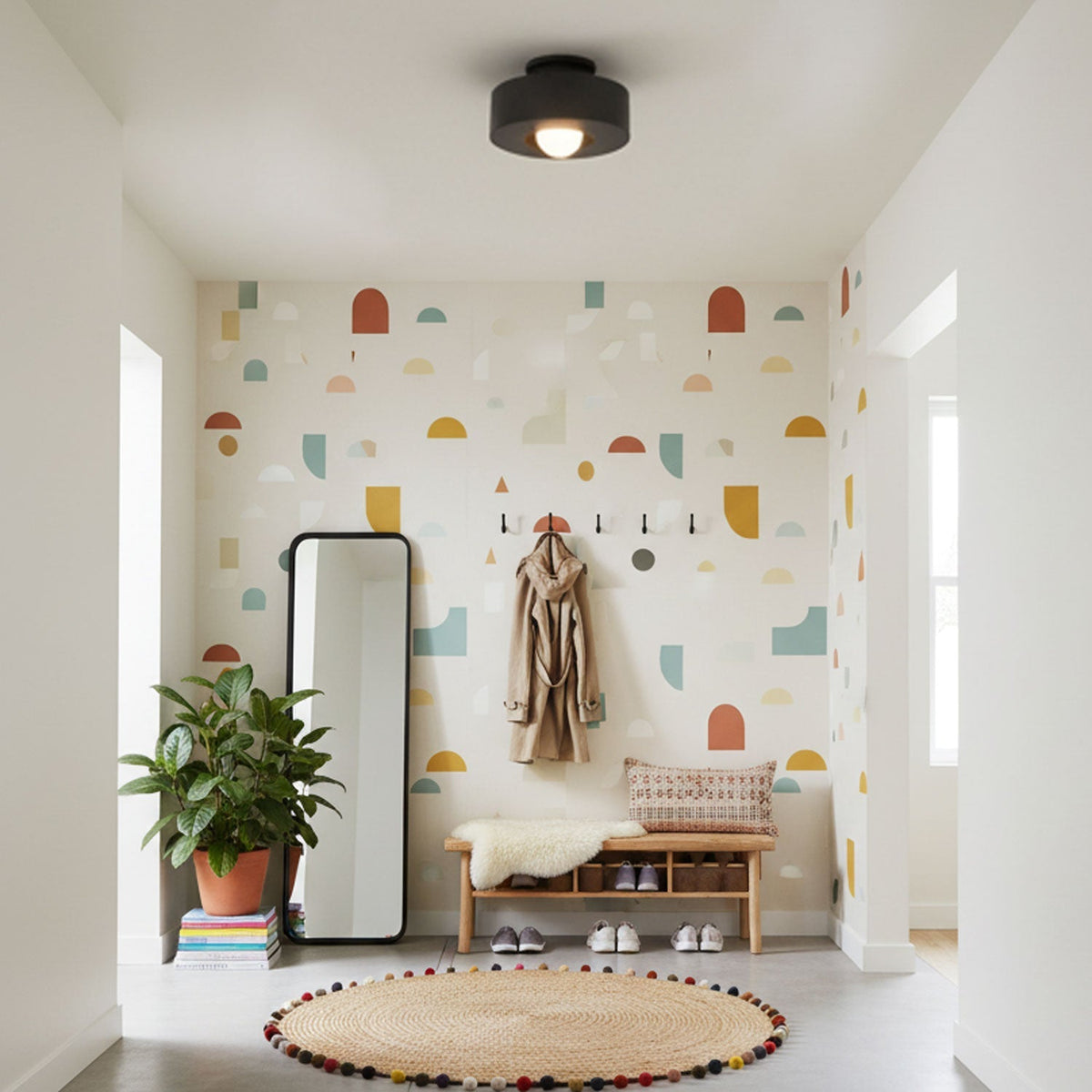 Plafondlamp Simon met Gestapelde Cilindervormen Hars Beschikbaar in Rood Groen Zwart E26 E27 Accesorio Ø30×15cm Diseño minimalista Geometrisch