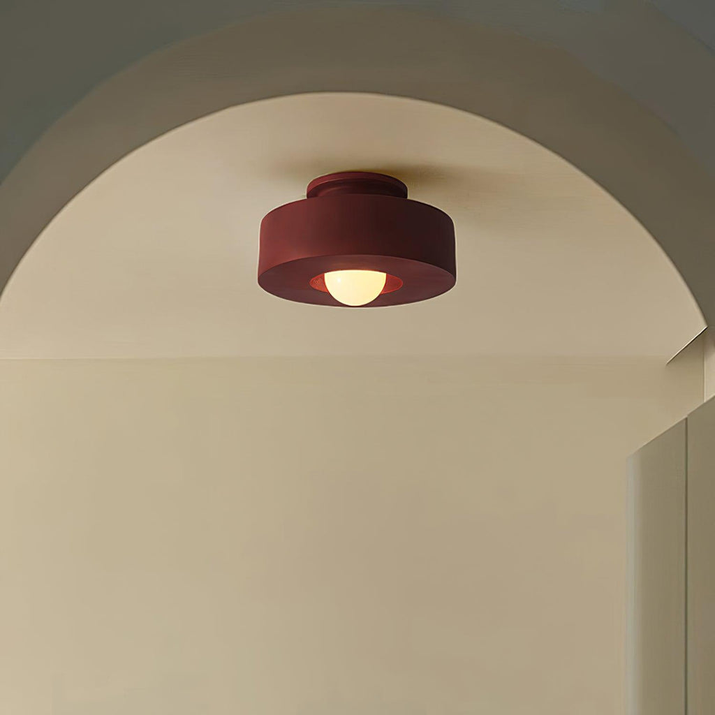 Plafondlamp Simon met Gestapelde Cilindervormen Hars Beschikbaar in Rood Groen Zwart E26 E27 Accesorio Ø30×15cm Diseño minimalista Geometrisch