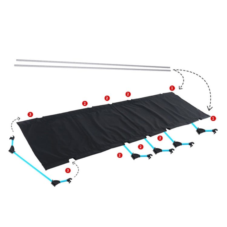 Cama plegable ligera para exteriores CLS, cama de camping sencilla para el ocio (negra)