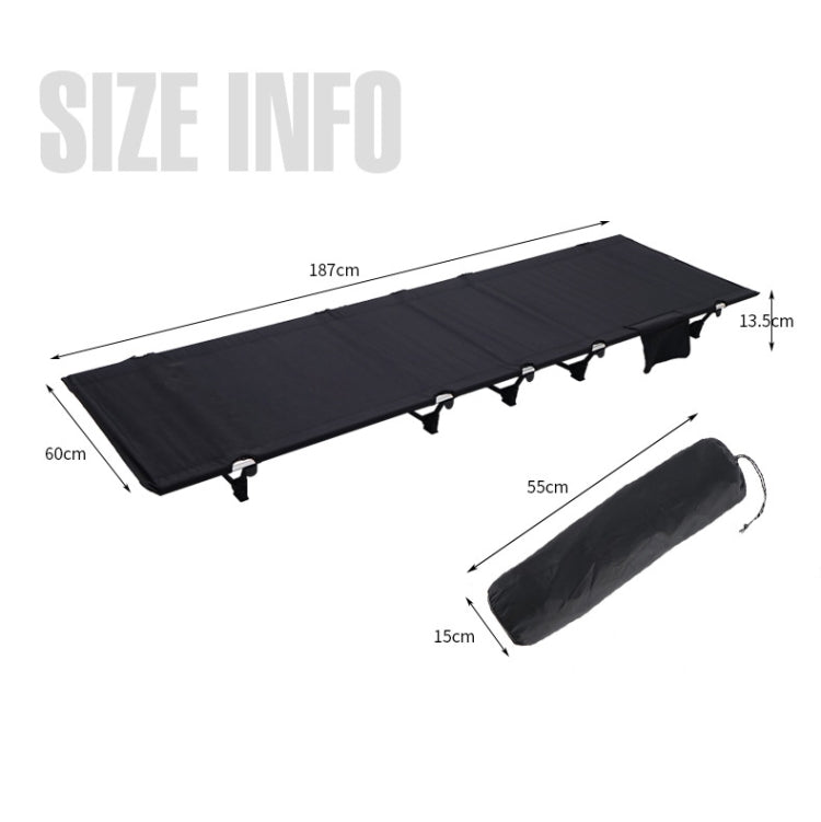 Cama plegable ligera para exteriores CLS, cama de camping sencilla para el ocio (negra)