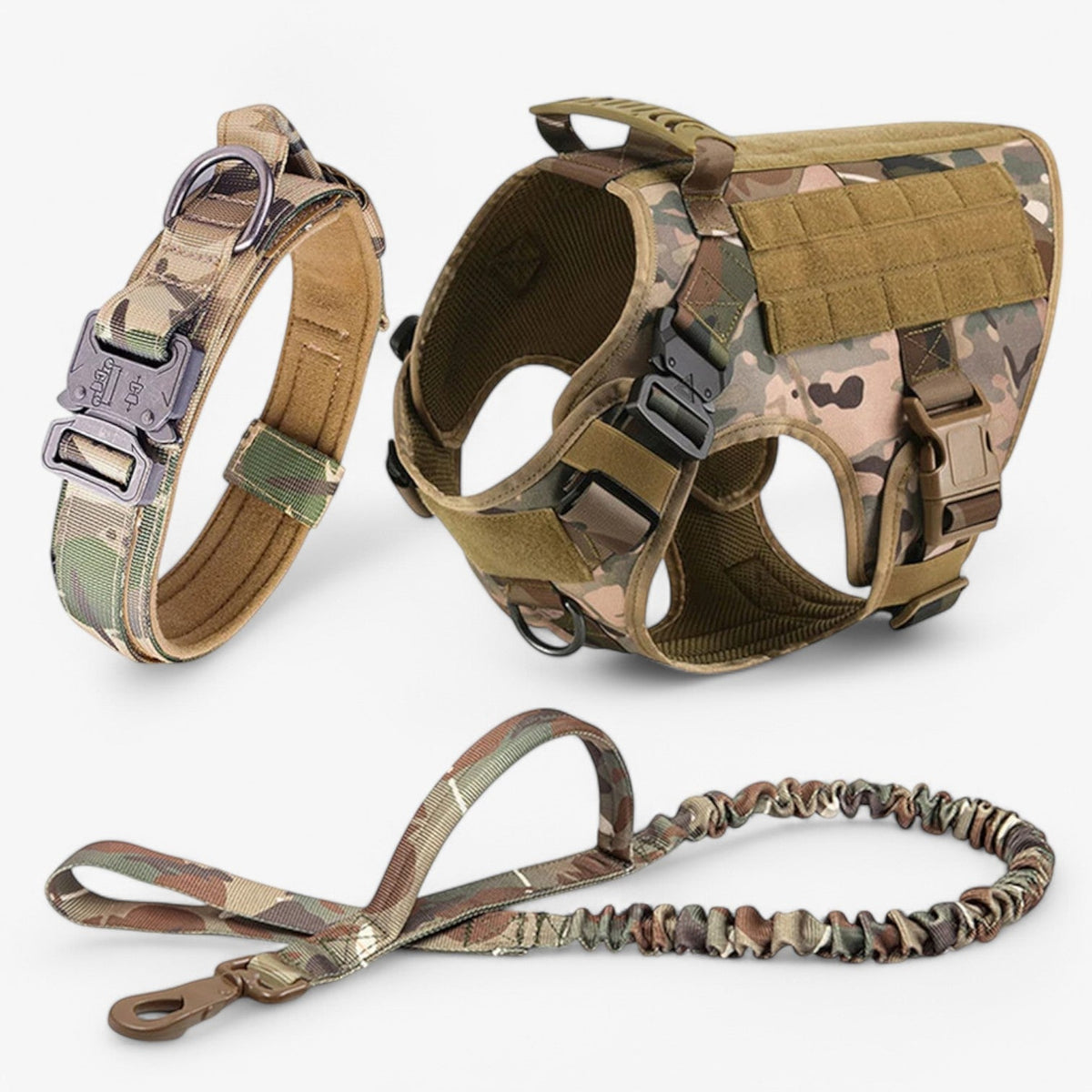 Arnés táctico para perro de grado militar con sistema de liberación rápida