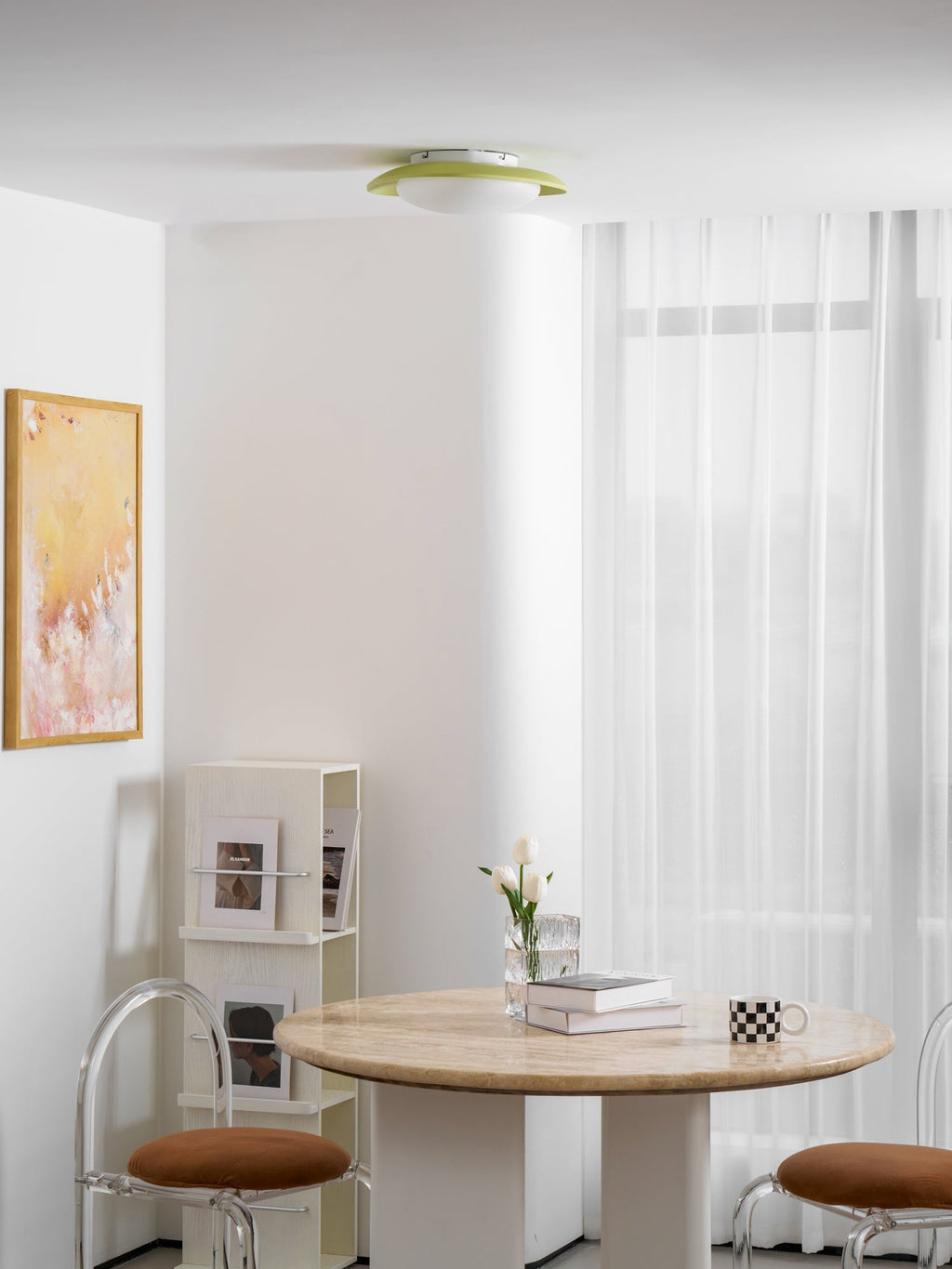 Lámpara de techo Resina Ovalada Verde Beige Woonkamer Slaapkamer LED 3000K 4000K 6000K Ø36 Ø46cm Organisch Plafonnière Dimbaar