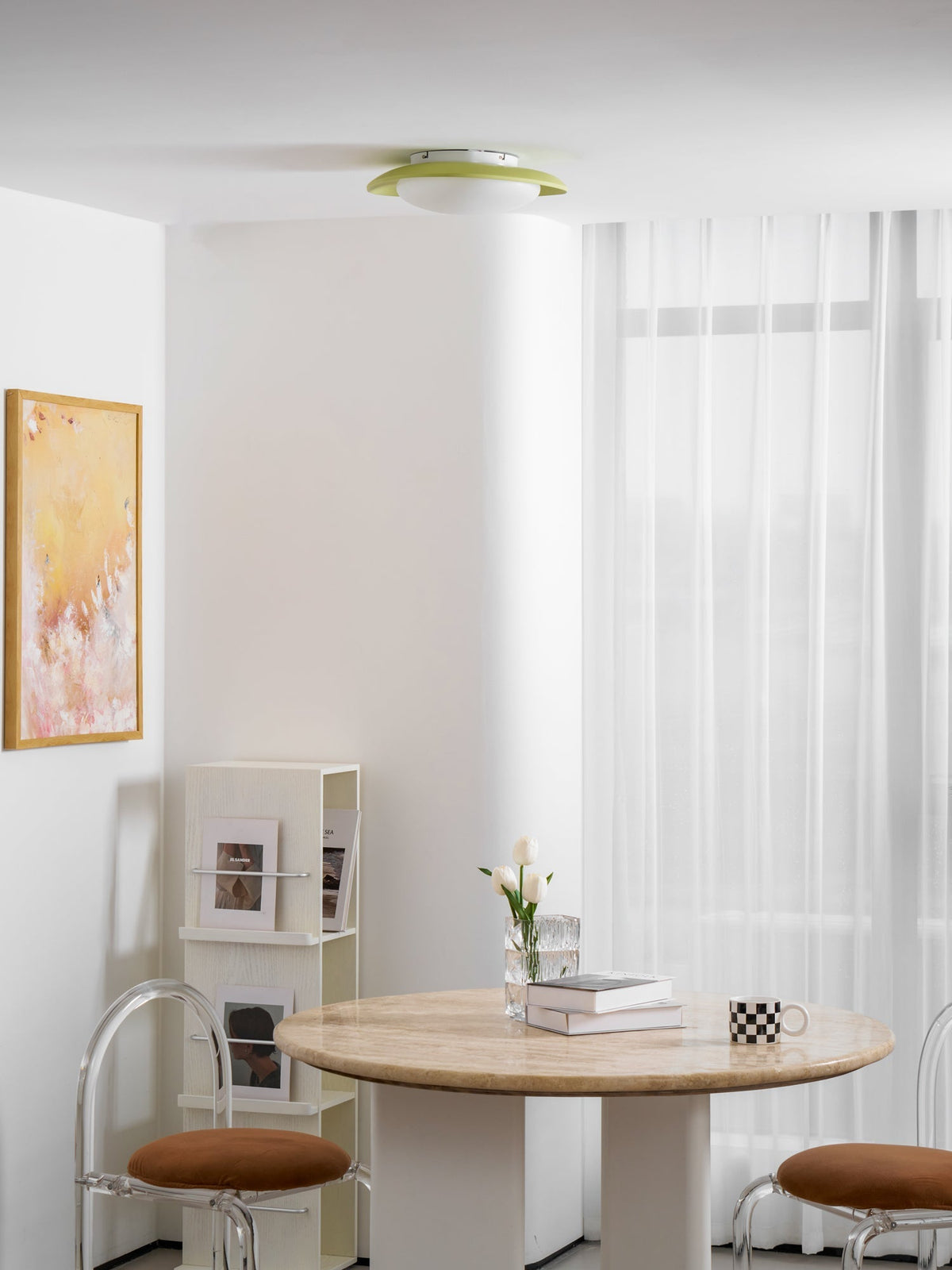 Lámpara de techo Resina Ovalada Verde Beige Woonkamer Slaapkamer LED 3000K 4000K 6000K Ø36 Ø46cm Organisch Plafonnière Dimbaar