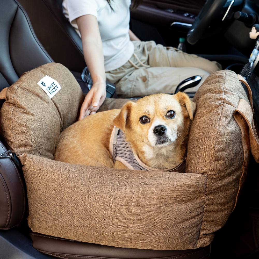 Travelpup | Cama para perros con correas de seguridad ajustables | Viajes en coche cómodos y seguros