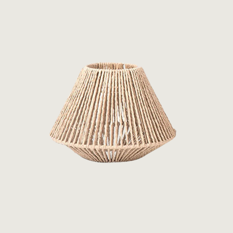 Lámpara de techo geométrica de madera | Diseño de cuerda de yute natural