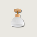Lámpara de techo escandinava | Diseño de cúpula de madera y cristal