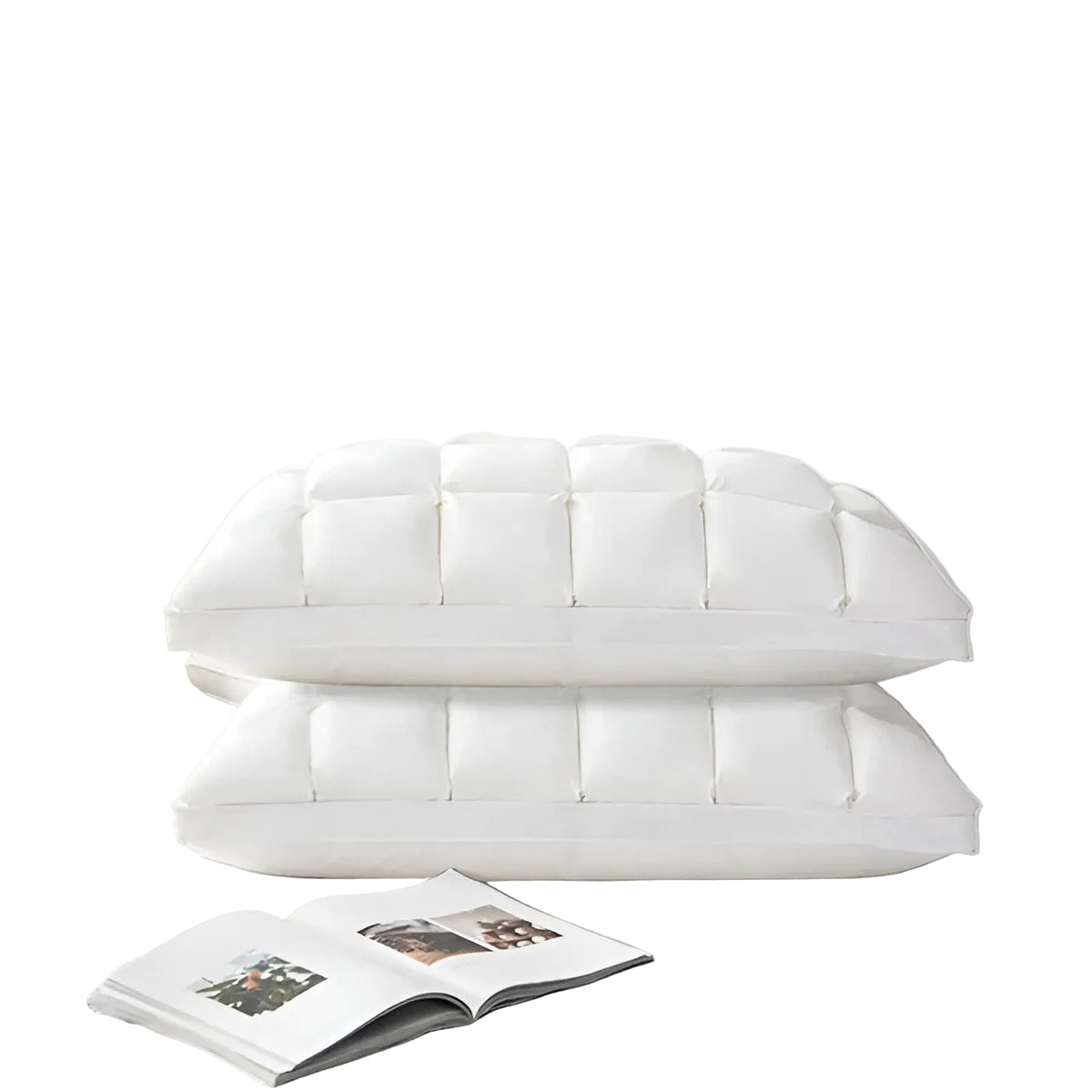 Almohada de plumas de lujo para un sueño reparador – 100% algodón