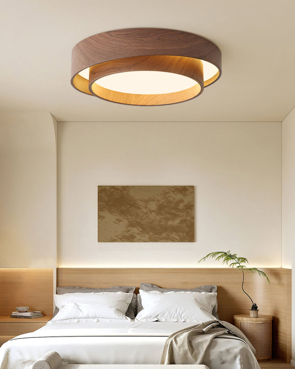 Plafón Walnootlook LED Redondo 40cm 50cm Diseño Moderno
