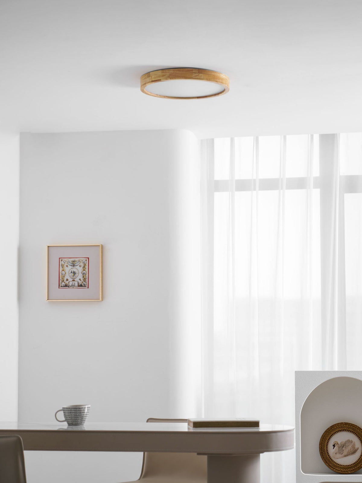 Lámpara de techo geométrica moderna de madera