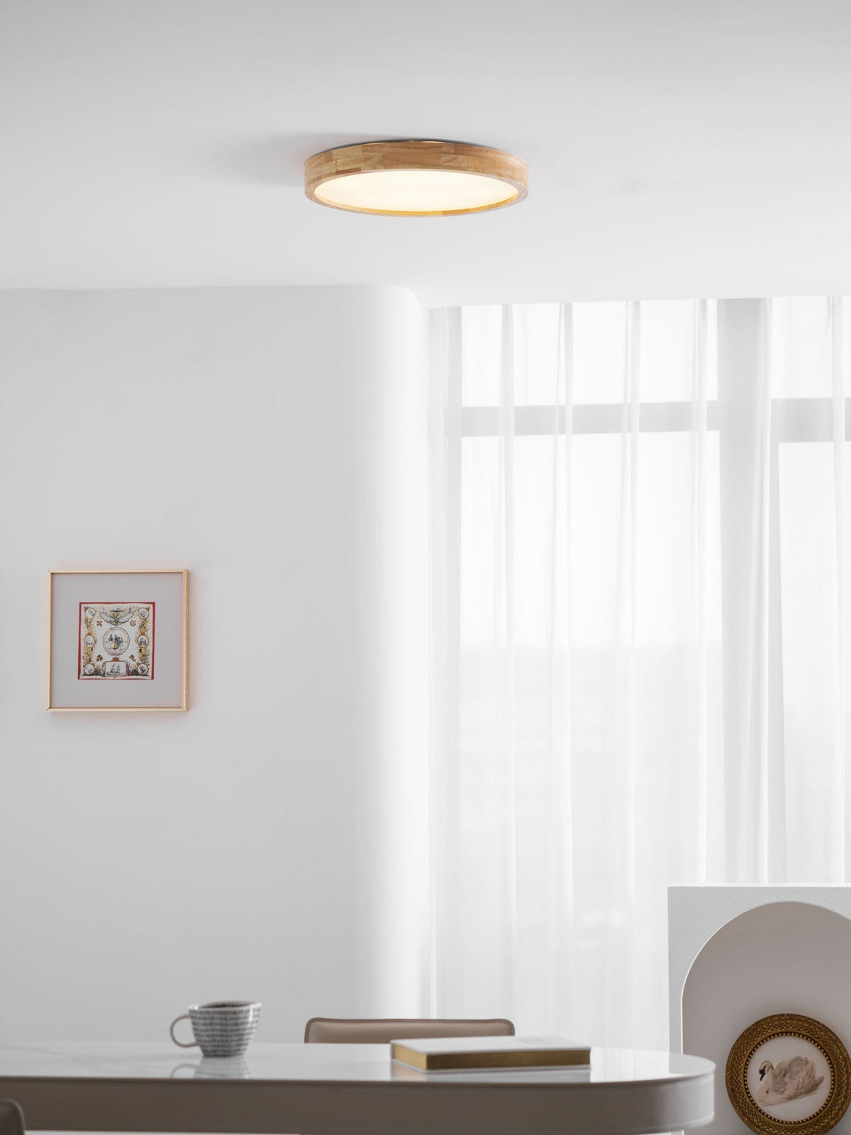 Lámpara de techo geométrica moderna de madera