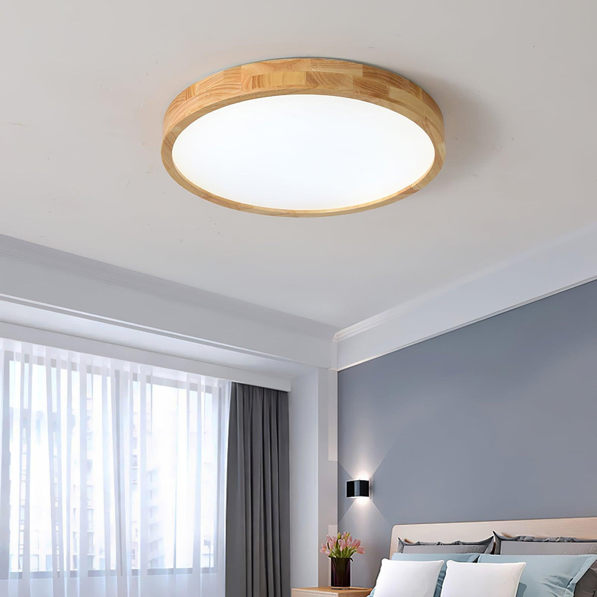 Lámpara de techo geométrica moderna de madera