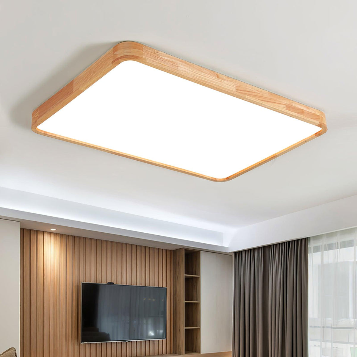 Lámpara de techo geométrica moderna de madera