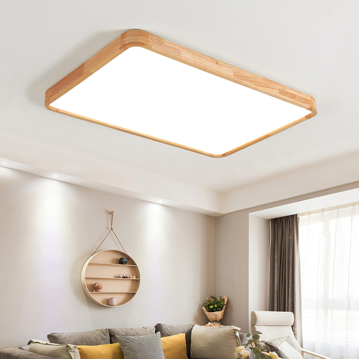Lámpara de techo geométrica moderna de madera