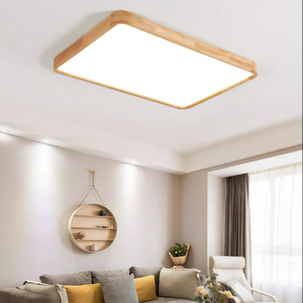 Lámpara de techo geométrica moderna de madera