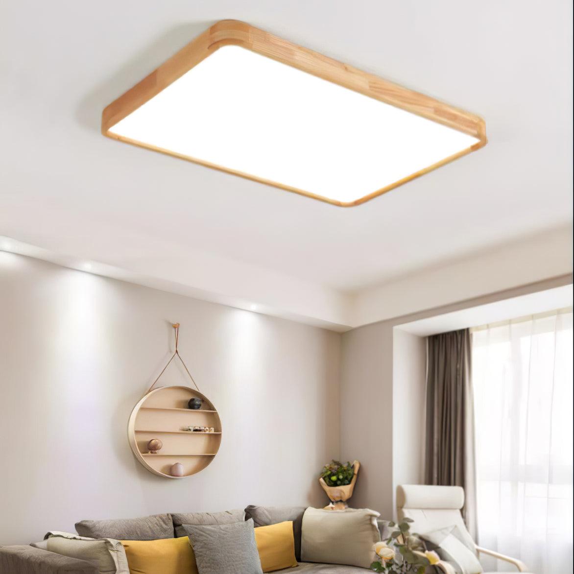 Lámpara de techo geométrica moderna de madera
