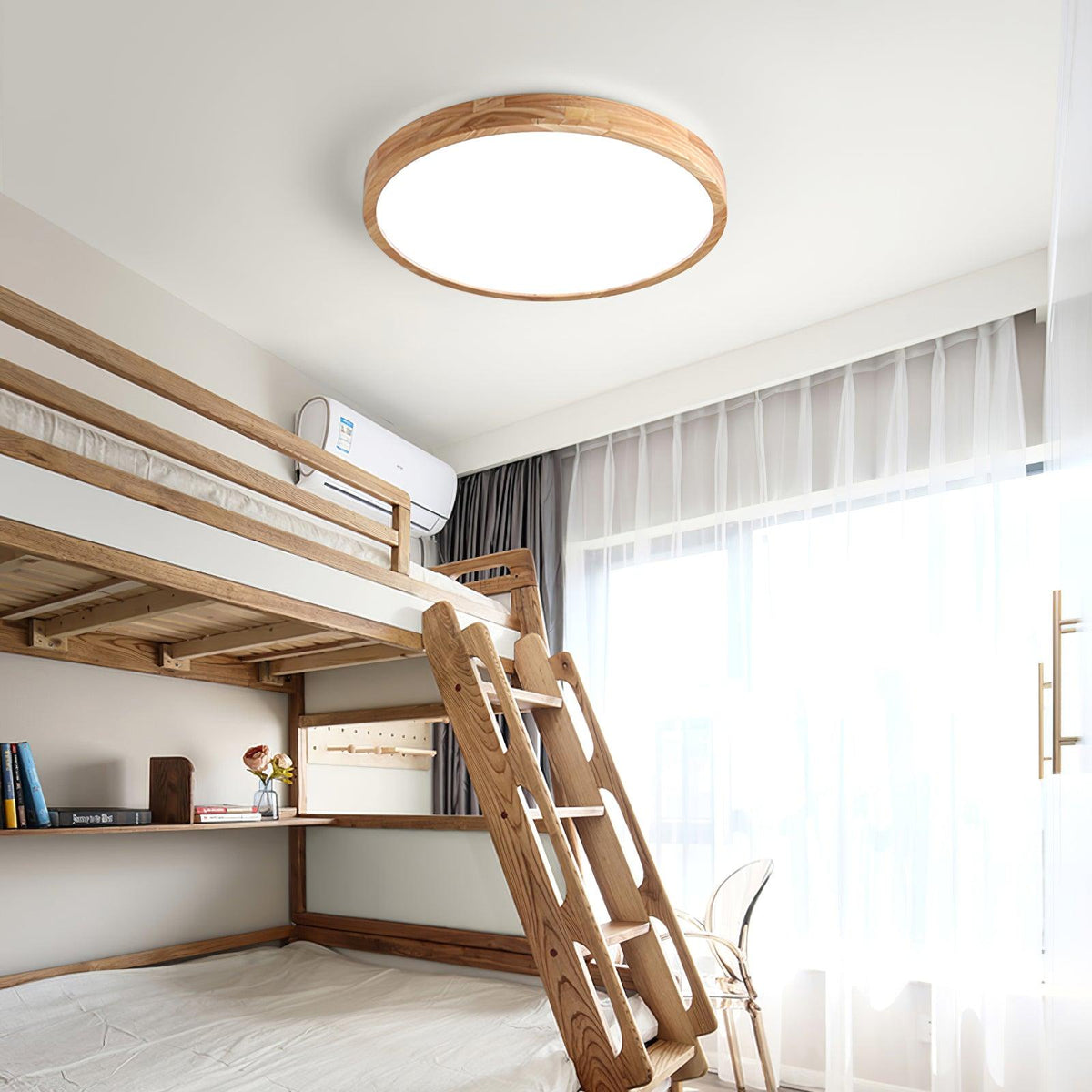 Lámpara de techo geométrica moderna de madera