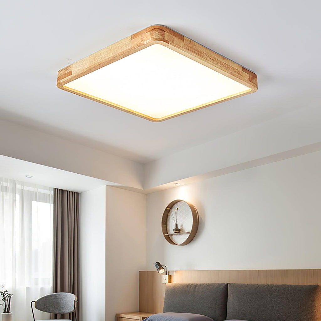 Lámpara de techo geométrica moderna de madera