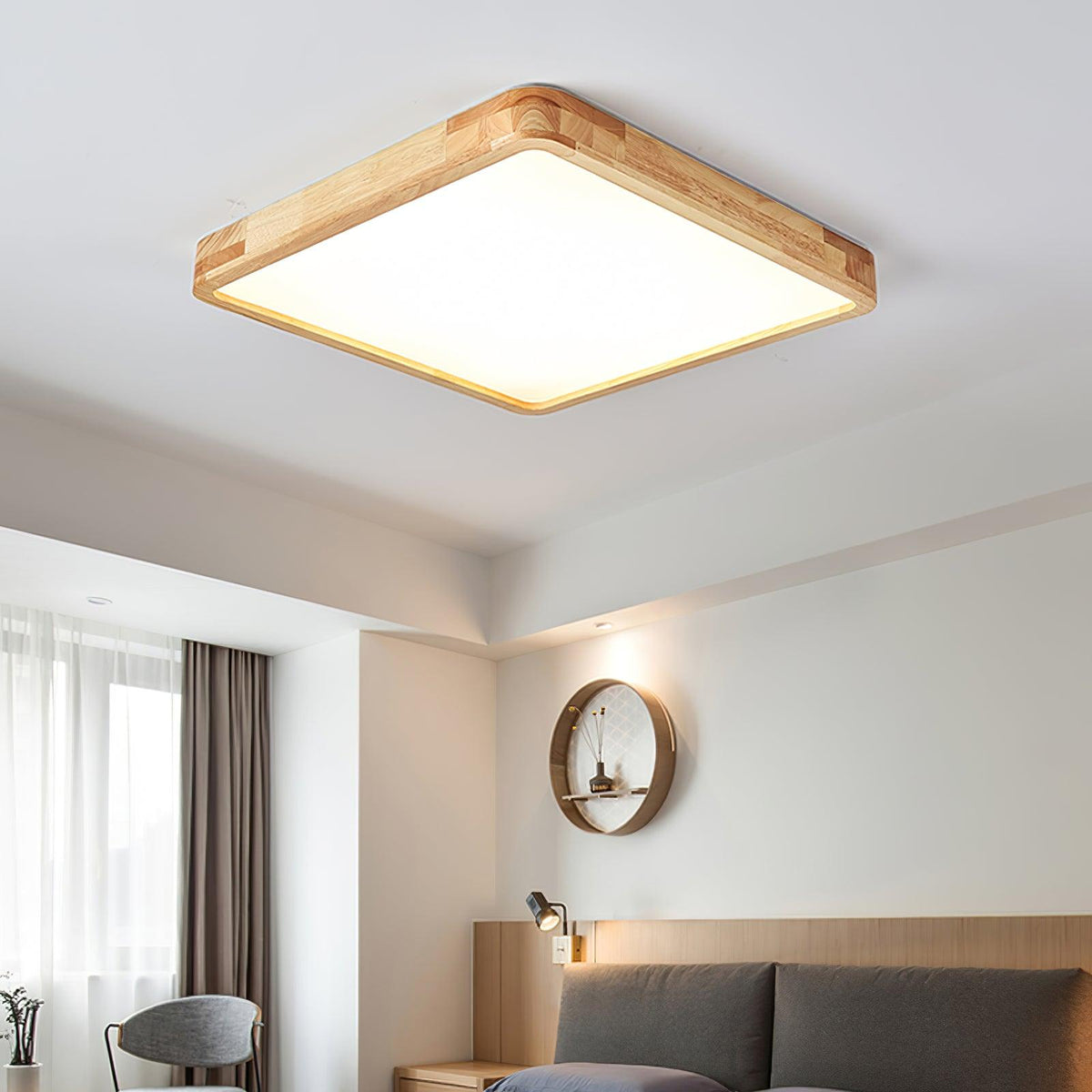 Lámpara de techo geométrica moderna de madera
