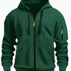 Sudadera con capucha y cremallera para hombre – Sudadera informal para exteriores