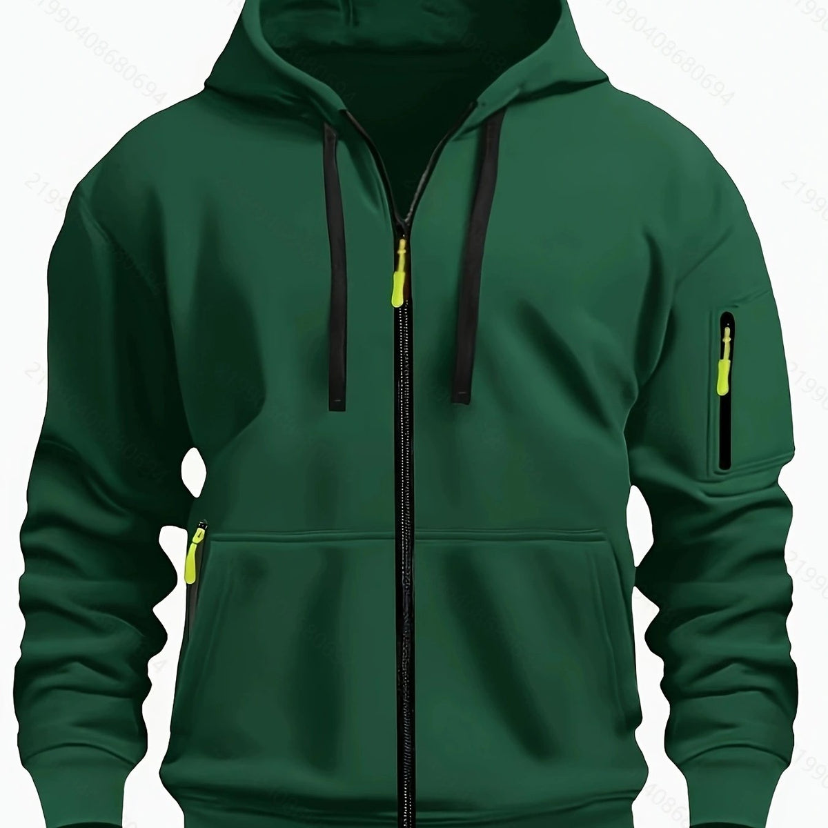 Sudadera con capucha y cremallera para hombre – Sudadera informal para exteriores