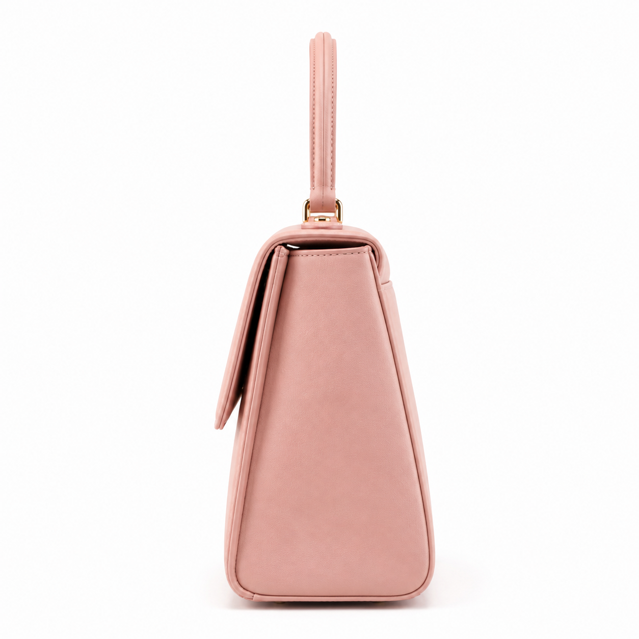 Interior del bolso de mano rosa con forro suave.