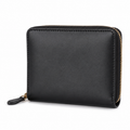 Cartera de cuero negra vista frontal