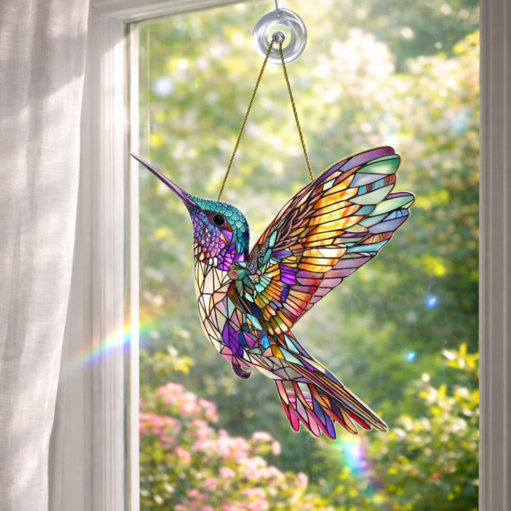 Adorno colgante de colibrí para ventana y pared tipo suncatcher