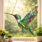 Adorno colgante de colibrí para ventana y pared tipo suncatcher