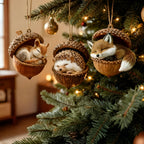 Adornos de Navidad Animal del bosque Bellota Decoración para árbol