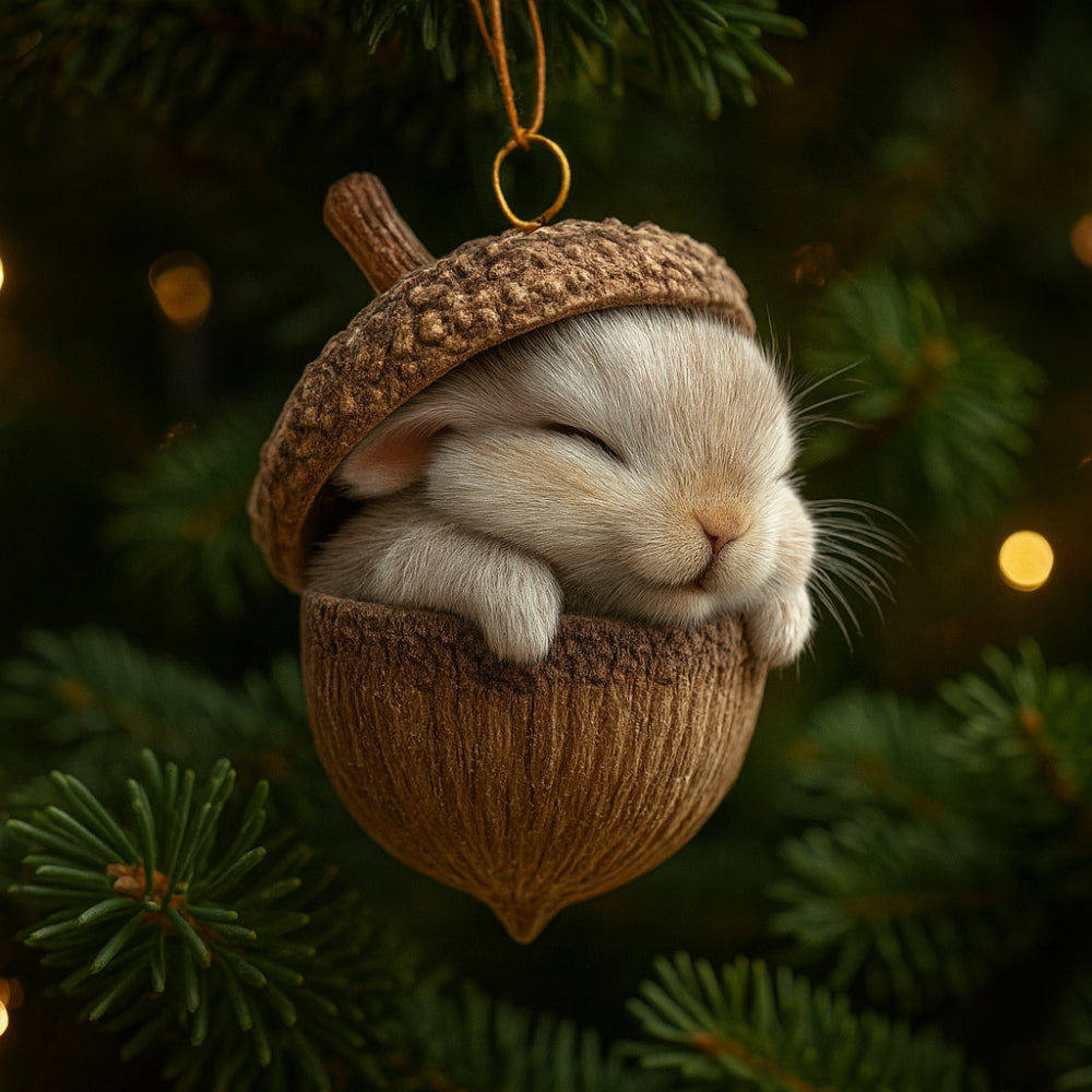 Adornos de Navidad Animal del bosque Bellota Decoración para árbol