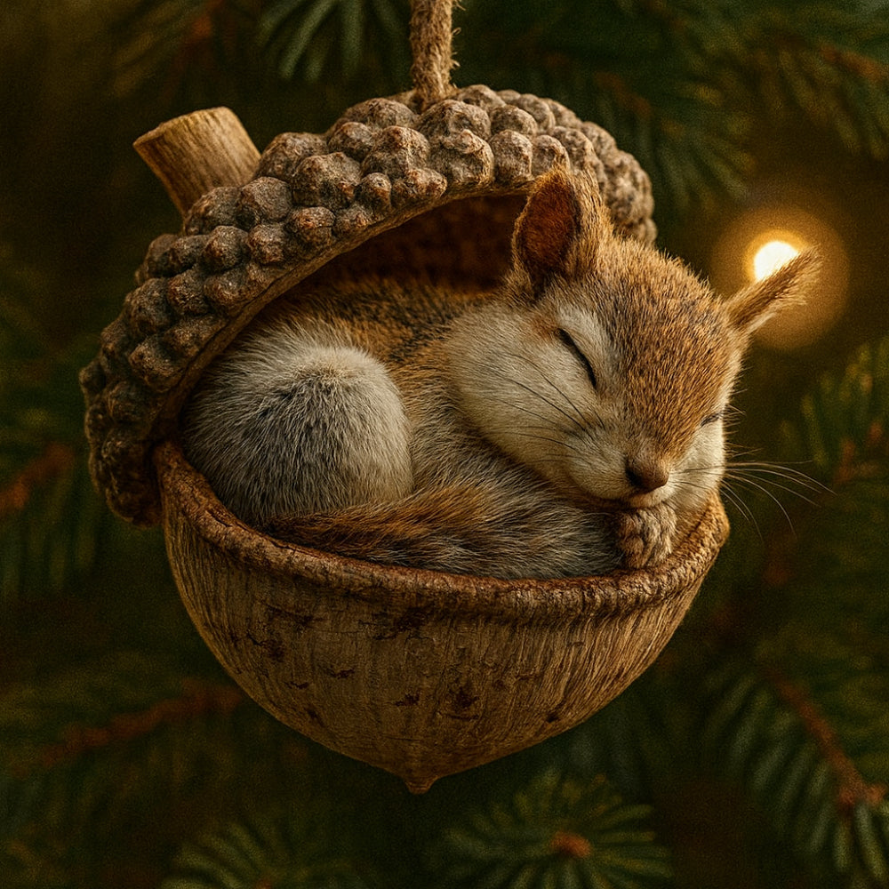 Adornos de Navidad Animal del bosque Bellota Decoración para árbol