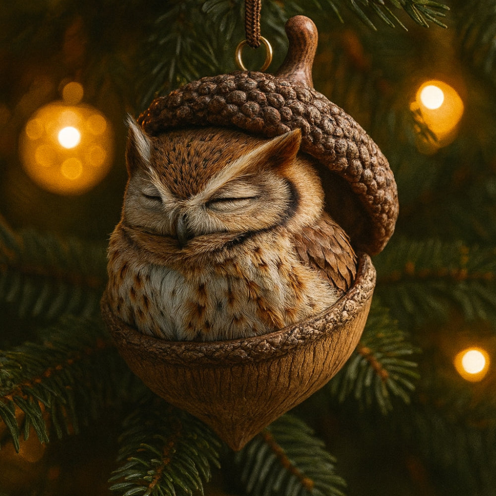 Adornos de Navidad Animal del bosque Bellota Decoración para árbol