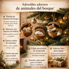 Adornos de Navidad Animal del bosque Bellota Decoración para árbol