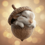 Adornos navideños hechos a mano para árbol con bellotas y animales del bosque
