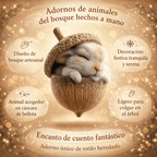 Adornos navideños para árbol Artesanales Animales del Bosque Decoraciones de Bellotas