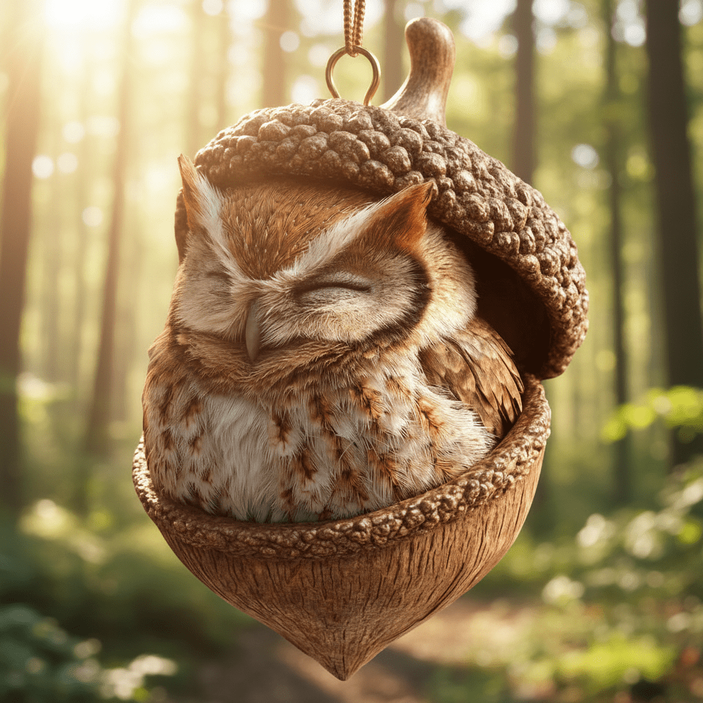 Adornos navideños para árbol Artesanales Animales del Bosque Decoraciones de Bellotas
