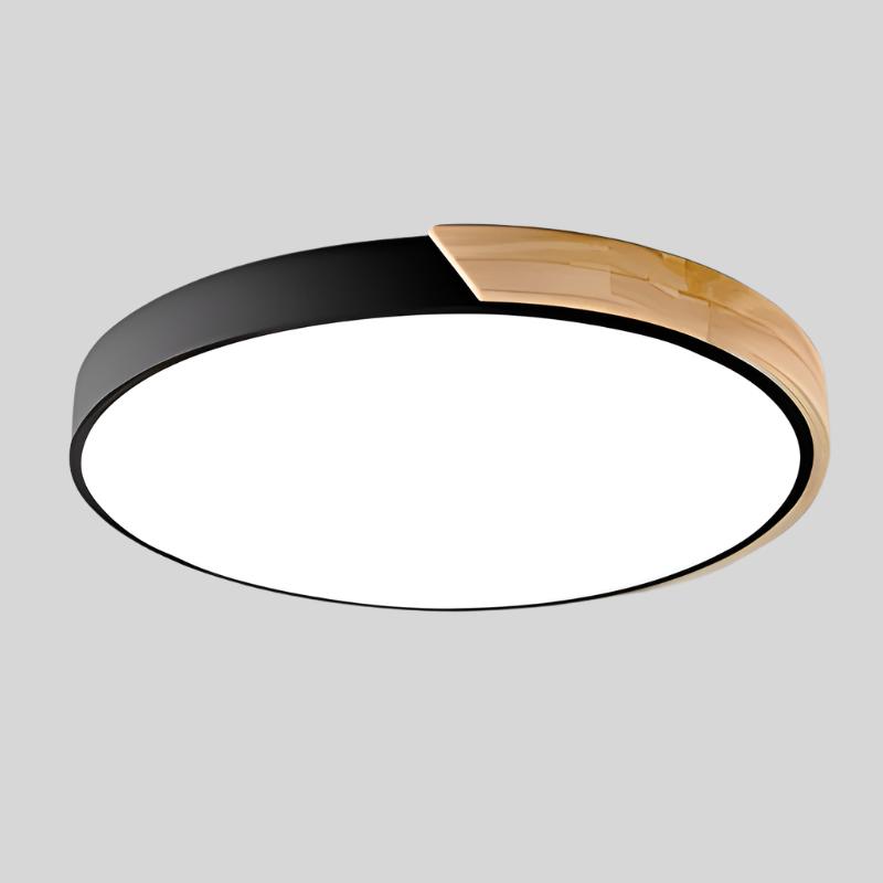 Aelora | Lámpara de techo circular nórdica de madera con luz cálida