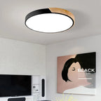 Aelora | Lámpara de techo circular nórdica de madera con luz cálida