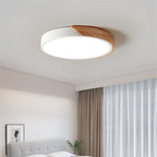 Aelora | Lámpara de techo circular nórdica de madera con luz cálida