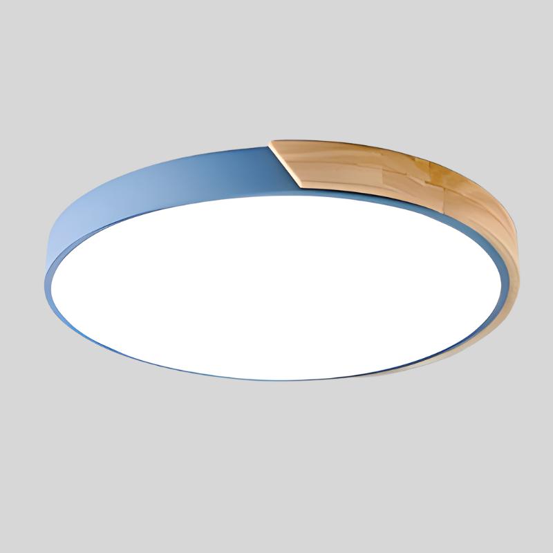 Aelora | Lámpara de techo circular nórdica de madera con luz cálida