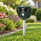 Ahuyentador de Pájaros Ultrasónico Solar para Exteriores Jardín y Patio Control de Plagas