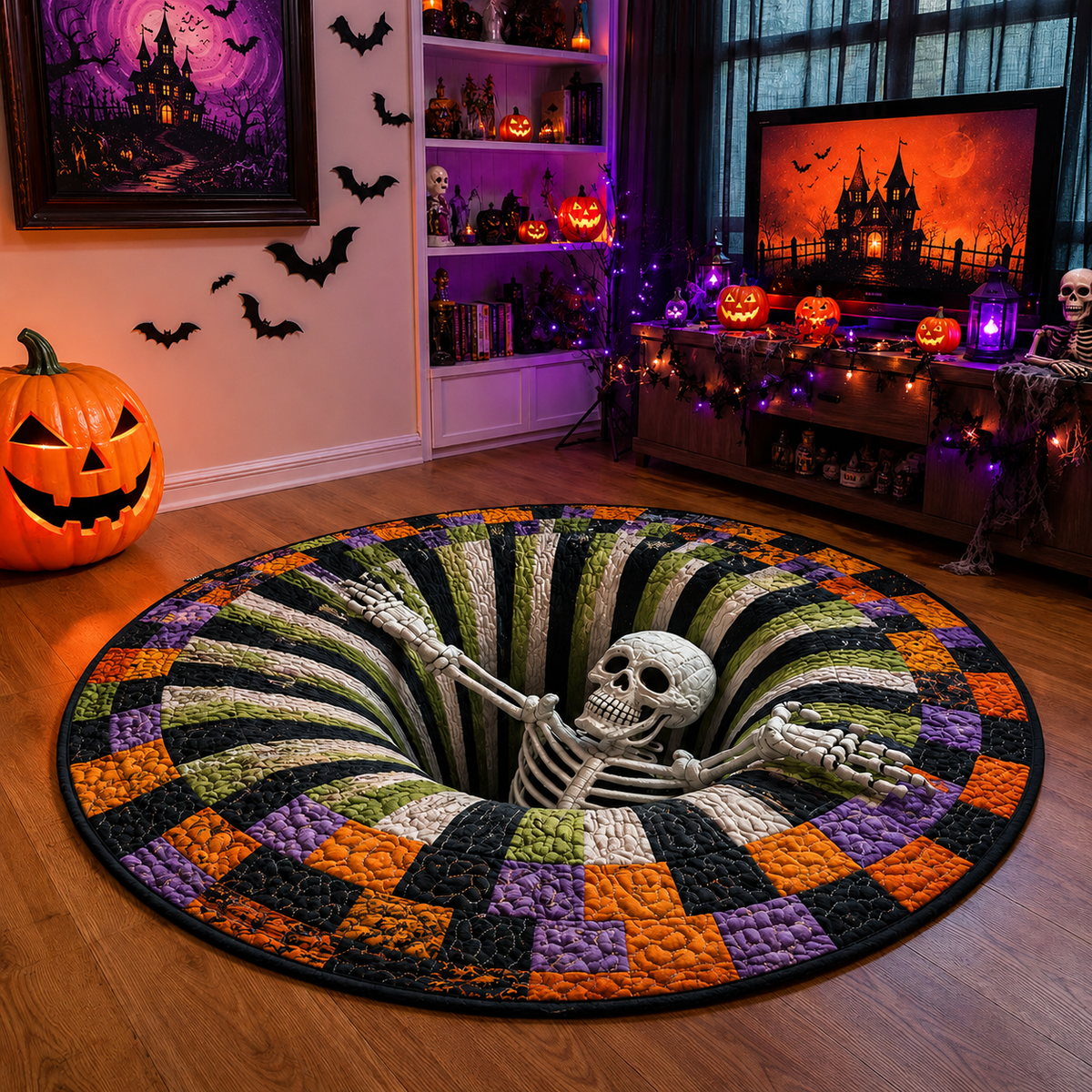 Alfombra de Halloween Esqueleto Vórtex 3D