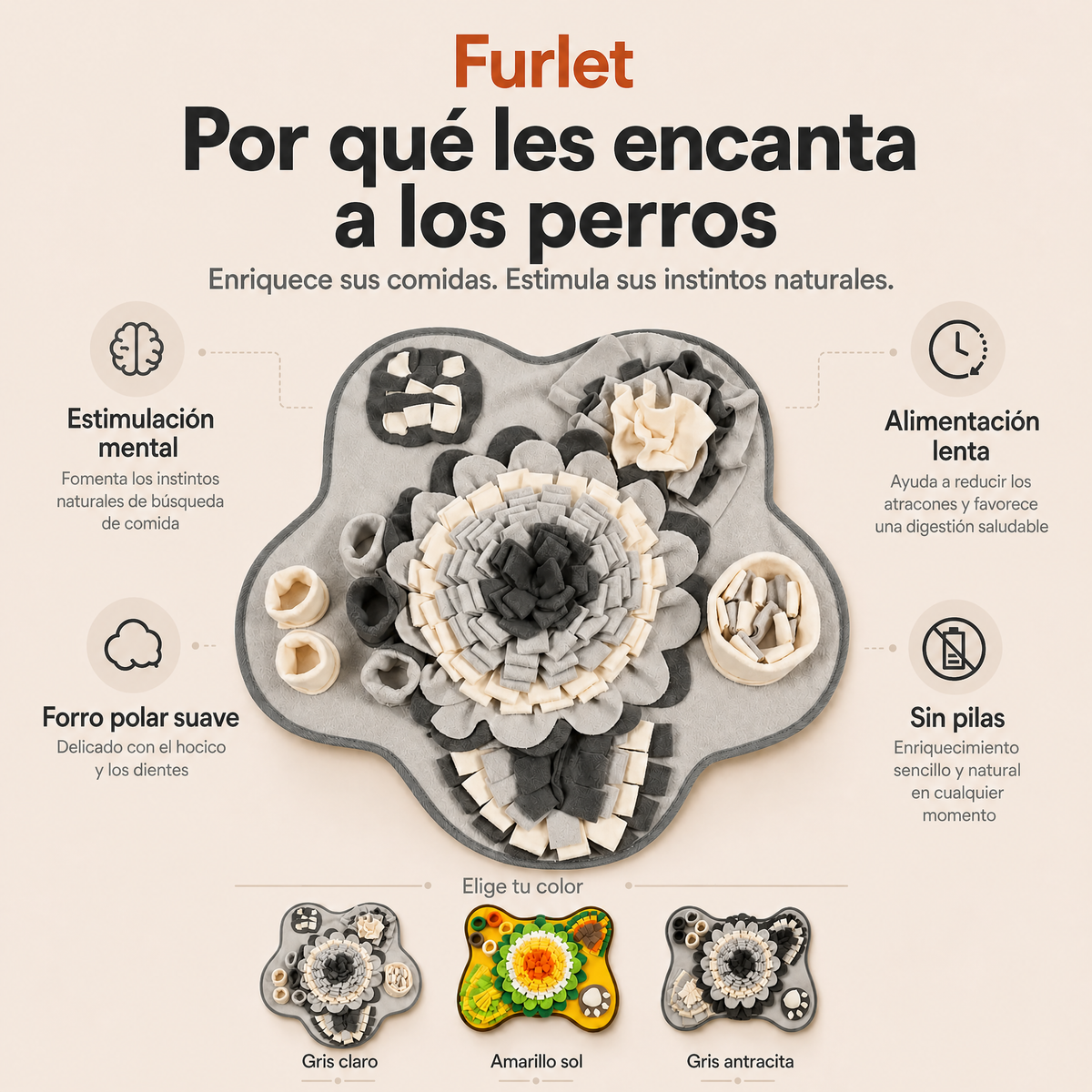 Alfombra olfativa interactiva para perros