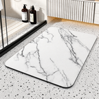 Alfombrilla de baño de secado rápido de piedra de diatomeas antideslizante con diseño mármol