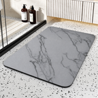 Alfombrilla de baño de secado rápido de piedra de diatomeas antideslizante con diseño mármol