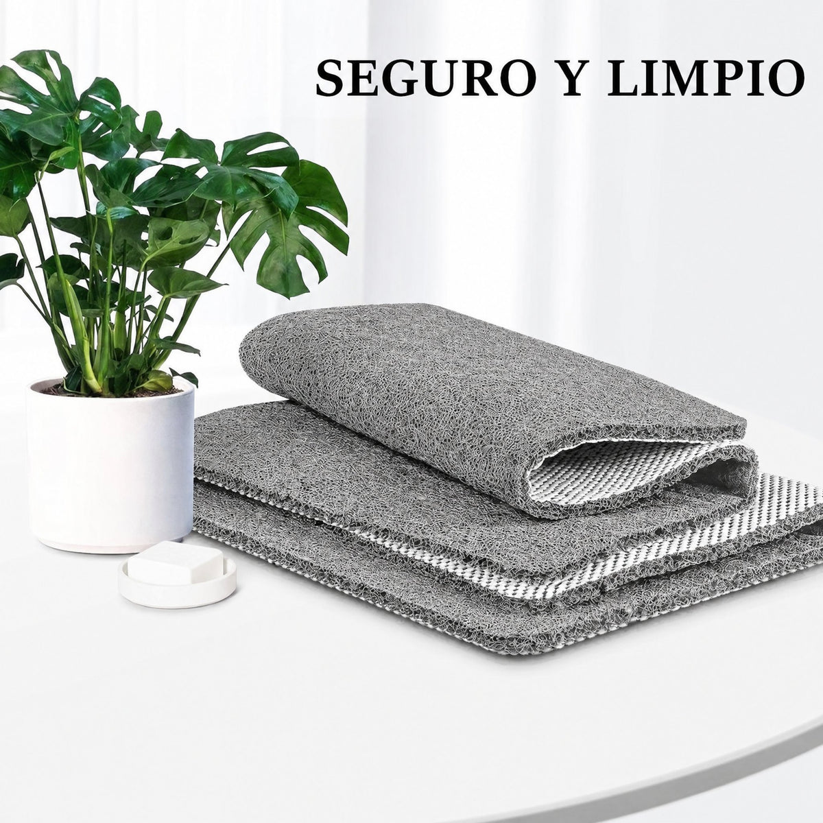 Alfombrilla de ducha antideslizante – Suave, segura, fácil de limpiar, tamaño personalizable, drenaje rápido del agua
