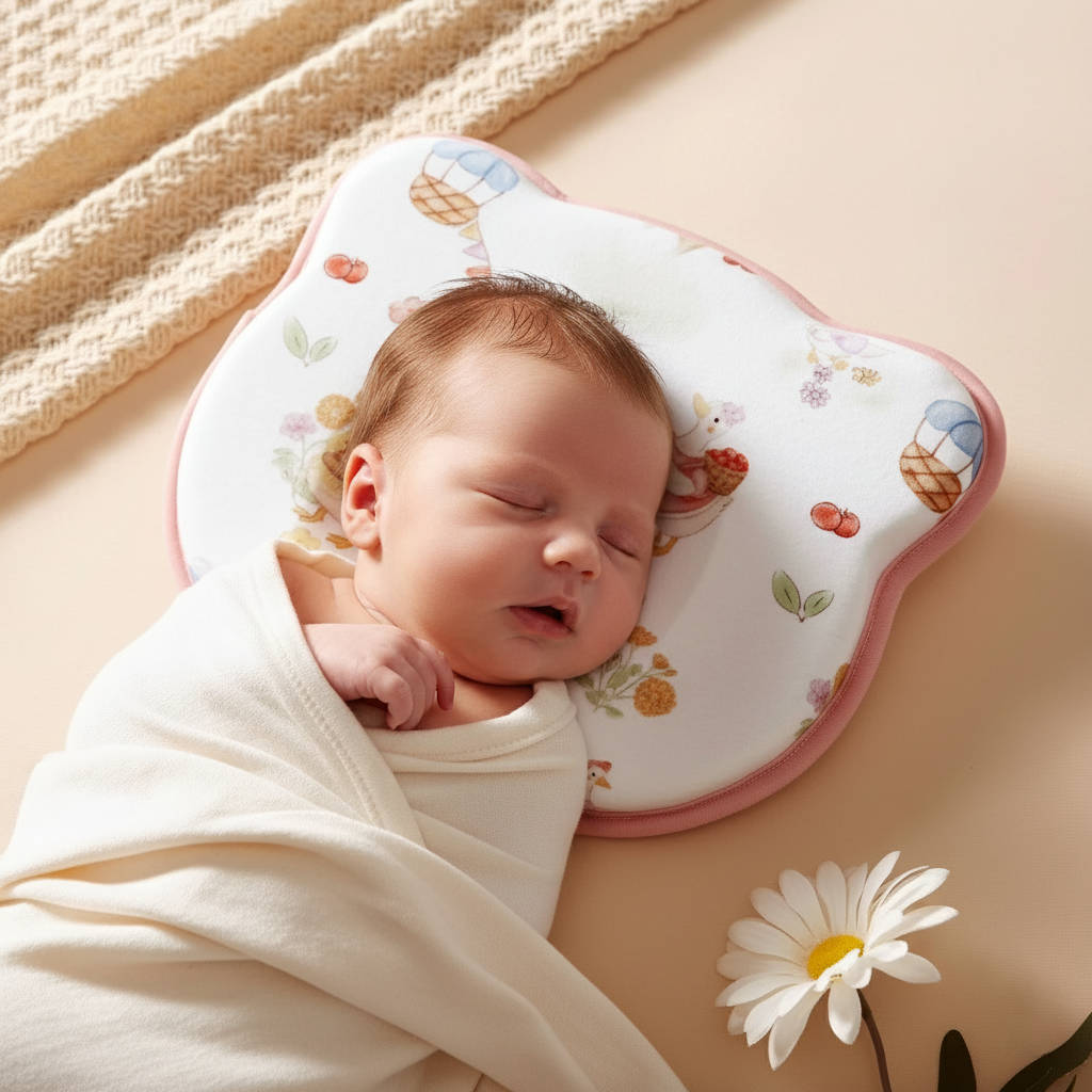 Almohada infantil que previene la cabeza plana - Antidesviación, absorbente del sudor