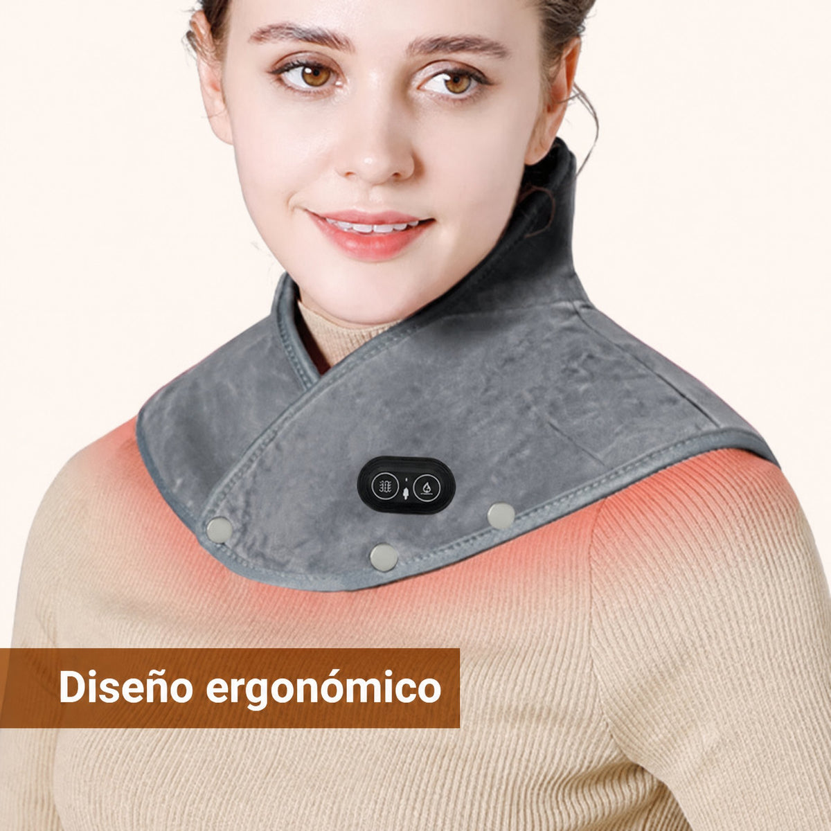 Almohadilla eléctrica térmica para cuello y hombros con vibración