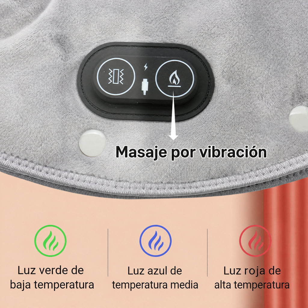 Almohadilla eléctrica térmica para cuello y hombros con vibración